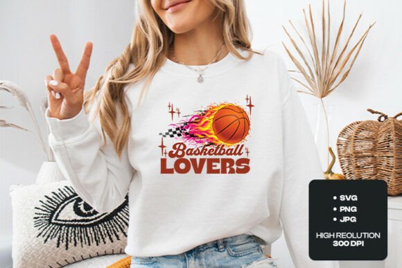 Basketball Lovers Flaming Ball SVG: Graphics for T-Shirt Designs
