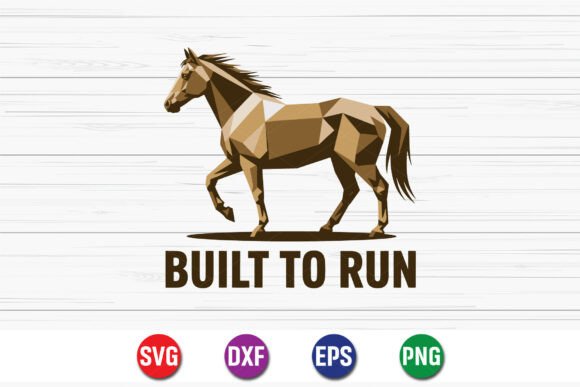 Built to Run Horse Design: Graphics for T-Shirt Designs & Local Branding