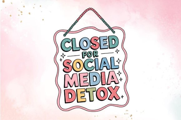 Closed for Social Media Detox PNG