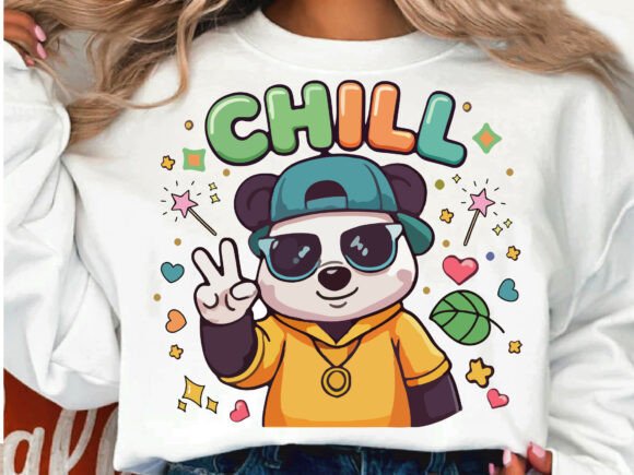 Cool Panda CHILL Vibe T-shirt Desing:Graphics&Illustrations