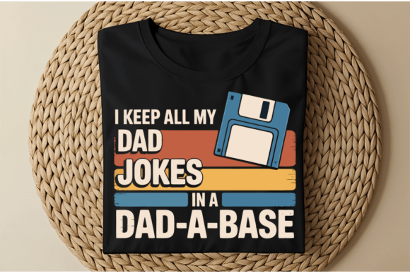 Dad Jokes Stored in Digital Floppy Disk: Graphics for T-Shirt Designs