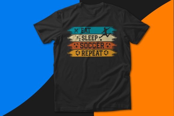 Eat Sleep Soccer Repeat SVG for T-Shirt Graphics
