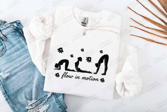 Flow in Motion Yoga Silhouette Design: Graphics for T-Shirt Designs & Branding