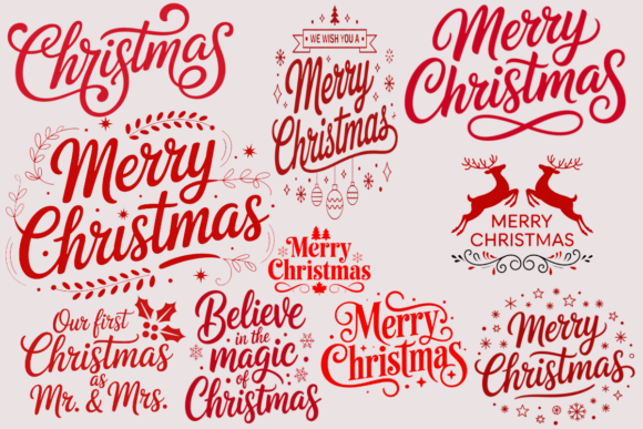 Frohe Weihnachten SVG Bundle Urlaub Han: Graphics & T-Shirt Designs