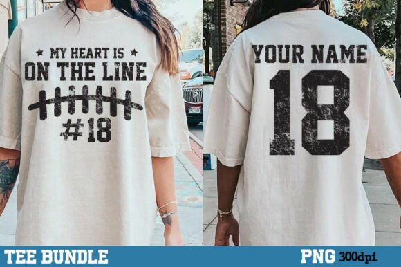 My Heart is on the Line Football Mom PNG Graphics