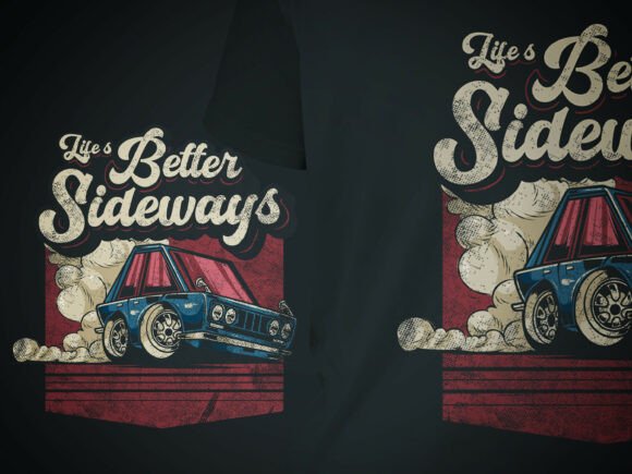 Retro Drift Car Graphics for T-Shirt Designs Review