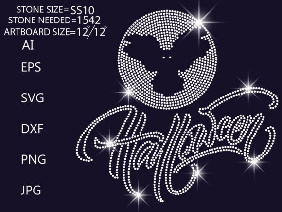 Sparkling Halloween Owl Rhinestone Graphics & T-Shirt Designs