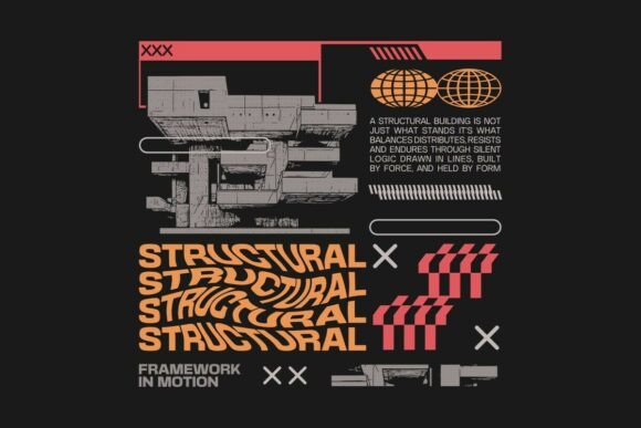 Structural Framework in Motion Graphics for T-Shirt Designs