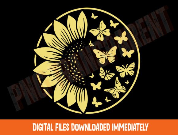 Sunflower SVG & Butterfly SVG Graphics for T-Shirt Designs