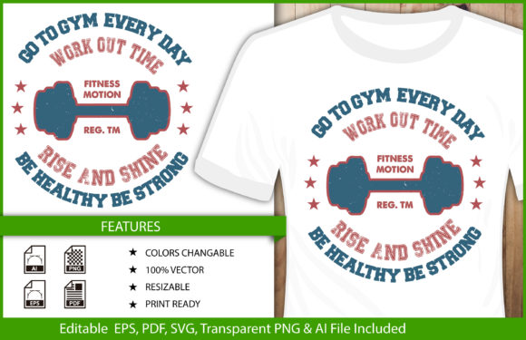 T-Shirt Graphics Review: Workout Gym Tools Illustration